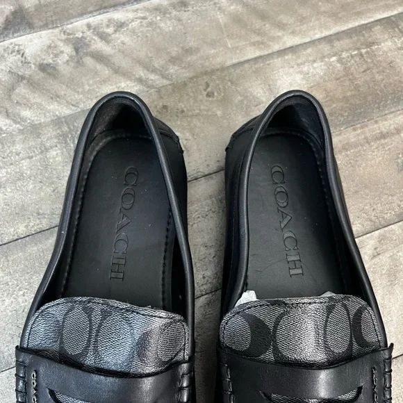 Coach Loafers Liam Driver In Signature Jacquard Sz 12D